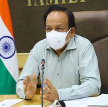 Dr. Harsh Vardhan reviews Public Health Response to COVID-19 and Progress of Vaccination with 8 States/UT
