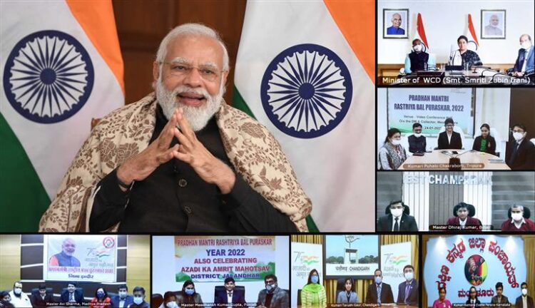 PM interacts with Pradhan Mantri Rashtriya Bal Puraskar awardees