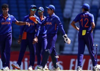 Antigua: India took sweet revenge for their loss to Bangladesh in the final of the 2020 edition of the U-19 ICC Cricket World Cup, defeating the Rakibul Hasan-led side by five wickets in the Super League quarterfinal at the Coolidge Cricket Ground here on Sunday (IST), to set up a last-four clash with Australia. Defending champions Bangladesh were no match for the Indian bowlers, especially left-arm pacer Ravi Kumar (3/14) and the reliable left-arm spinner Vicky Ostwal (2/25) as they did not allow the opponents’ batters score freely, maintaining a miserly economy rate and bundling them out for 111 in 37.1 overs. In a repeat of the 2020 final, India bowled first and dismissed the Tigers cheaply before their batters chased down the modest target for the loss of five wickets with more than 19 overs to spare. India have an amazingly strong record in ICC U-19 Men’s Cricket World Cup quarterfinals, with this their seventh win in nine matches. India batted first in each of their Group B matches but this time their bowlers had the opportunity to set the tone after the four-time champions won the toss. Electing to bowl proved decisive and Ravi Kumar ripped through the top order. The 18-year-old had taken just one wicket in the tournament but finished with figures of 3/14 from seven overs in the quarterfinals, as he dismissed the top three Bangladesh batters to leave the defending champions on 14/3. Bangladesh struggled to get a foothold in the match and slipped to 56/7, before Meherob Hasan came in and slammed six boundaries in a crucial 30. However, just two other Bangladesh batters reached double figures and they were eventually all out for 111. India hoped for a comfortable run chase but they got off to a poor start when Bangladesh bowler Tanzim Hasan Sakib removed opener Harnoor Singh for a duck. Angkrish Raghuvanshi (44) and Shaik Rasheed (26) put on 70 for the second wicket to seemingly secure victory, but Bangladesh threatened a late comeback. Ripon Mondol had Raghuvanshi caught at cover point and then returned two overs later to remove Rasheed, caught behind. New batter Siddarth Yadav then became Ripon’s third wicket when he was caught at cover to leave India on 82/4. Captain Yash Dhull came to the crease and smashed four boundaries to soothe the nerves, before Ripon dismissed Raj Bawa to take his final figures to 4/31. Kaushal Tambe finally slammed a massive six into the stands to seal victory with 115 balls remaining. Brief scores: Bangladesh 111 in 37.1 overs (SM Meherob 30; Ravi Kumar 3/14, Vicky Ostwal 2/25) lost to India 117 in 30.5 overs (Angkrish Raghuvanshi 44, Shaik Rasheed 26, Yash Dhull 20 not out; Ripon Mondol 4/31) by five wickets.