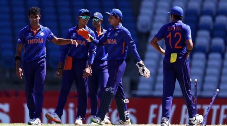 Antigua: India took sweet revenge for their loss to Bangladesh in the final of the 2020 edition of the U-19 ICC Cricket World Cup, defeating the Rakibul Hasan-led side by five wickets in the Super League quarterfinal at the Coolidge Cricket Ground here on Sunday (IST), to set up a last-four clash with Australia. Defending champions Bangladesh were no match for the Indian bowlers, especially left-arm pacer Ravi Kumar (3/14) and the reliable left-arm spinner Vicky Ostwal (2/25) as they did not allow the opponents’ batters score freely, maintaining a miserly economy rate and bundling them out for 111 in 37.1 overs. In a repeat of the 2020 final, India bowled first and dismissed the Tigers cheaply before their batters chased down the modest target for the loss of five wickets with more than 19 overs to spare. India have an amazingly strong record in ICC U-19 Men’s Cricket World Cup quarterfinals, with this their seventh win in nine matches. India batted first in each of their Group B matches but this time their bowlers had the opportunity to set the tone after the four-time champions won the toss. Electing to bowl proved decisive and Ravi Kumar ripped through the top order. The 18-year-old had taken just one wicket in the tournament but finished with figures of 3/14 from seven overs in the quarterfinals, as he dismissed the top three Bangladesh batters to leave the defending champions on 14/3. Bangladesh struggled to get a foothold in the match and slipped to 56/7, before Meherob Hasan came in and slammed six boundaries in a crucial 30. However, just two other Bangladesh batters reached double figures and they were eventually all out for 111. India hoped for a comfortable run chase but they got off to a poor start when Bangladesh bowler Tanzim Hasan Sakib removed opener Harnoor Singh for a duck. Angkrish Raghuvanshi (44) and Shaik Rasheed (26) put on 70 for the second wicket to seemingly secure victory, but Bangladesh threatened a late comeback. Ripon Mondol had Raghuvanshi caught at cover point and then returned two overs later to remove Rasheed, caught behind. New batter Siddarth Yadav then became Ripon’s third wicket when he was caught at cover to leave India on 82/4. Captain Yash Dhull came to the crease and smashed four boundaries to soothe the nerves, before Ripon dismissed Raj Bawa to take his final figures to 4/31. Kaushal Tambe finally slammed a massive six into the stands to seal victory with 115 balls remaining. Brief scores: Bangladesh 111 in 37.1 overs (SM Meherob 30; Ravi Kumar 3/14, Vicky Ostwal 2/25) lost to India 117 in 30.5 overs (Angkrish Raghuvanshi 44, Shaik Rasheed 26, Yash Dhull 20 not out; Ripon Mondol 4/31) by five wickets.