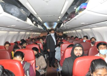 7th Evacuation flight carrying 182 Indian Citizens from Ukraine arrives in Mumbai as part of “Operation Ganga”