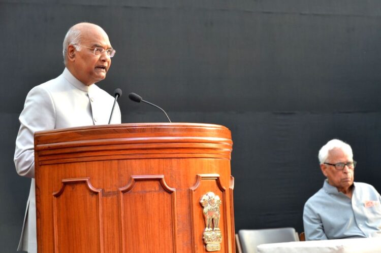 India has had a widespread tradition of ‘vaad-vivaad’ and ‘samvaad’. Today, we need to reconnect with that heritage, said the President of India, Shri Ram Nath Kovind. He was speaking on the occasion of the Diamond Jubilee celebrations of India International Centre (IIC) in New Delhi today (April 18, 2022). The President said that India’s ancient philosophy, called ‘darshan’, is often acknowledged to be far more subtle and robust than the best of philosophical works produced elsewhere. He noted that the people, especially the youth, are keen to learn more – not only in terms of facts but also in terms of tools of critical thinking necessary to arrive at truth. The President said that when the idea of the IIC was conceived in 1958 as an international platform for exchange of views, the world was coping with issues concerning a fair and stable international order and legacy-burdens of two world wars. The process of de-colonisation was underway in Asia and Africa, with new aspirations influencing the emerging international order. As the contemporary world is going through a phase of transition, forums like the IIC become all the more relevant. The President said that the founding of this institution was done by women and men with a vision of India’s future and its role in a world of international cooperation. The IIC stands for a vision of India as a vibrant democracy where it is possible to initiate dialogue in an atmosphere of amity and understanding, with national and international participation. The founders of this institution had the foresight to see what could unfold in the years to come, and how the IIC could be a part of developments in a new nation and also contribute to debates globally. Such debates have kept pace with time. Since its beginning in the early 1960s, programmes at the Centre have reflected global and national concerns and continue to create awareness and influence public opinion on relevant issues. Through its close contacts with prominent academic and cultural institutions within and outside India, and through its networking with diplomatic missions in the capital, the IIC draws scholars, thinkers and professionals from India and abroad. Noting that during its Diamond Jubilee year, IIC has chosen to especially focus on programmes related to women and gender, the President said that as we celebrate the 75th anniversary of our independence with ‘Azadi ka Amrit Mahotsav’, let us also highlight the significant achievements of women and the several legal and social initiatives that seek to bring about change. He said that there are several examples of Indian women who, before and after independence, have shattered many glass ceilings. Let us not forget the fearless women scientists of the Mars Orbiter Mission. Women were among the leading Corona Warriors who demonstrated extraordinary resilience and provided healing touch to save fellow citizens, often risking their own lives. The President said that women’s participation in the unorganised sector of our economy is very high. The formal economy needs to do much more to empower women-workforce. Women should be encouraged to participate more in what is known as ‘STEMM’, that is, Science, Technology, Engineering, Mathematics and Management. National and global economies stand to benefit from their talent and their creative ways of responding to challenges. The President said that the United Nations Sustainable Development Goal-5 seeks to achieve gender equality and empower all women and girls. We need to eliminate structures of violence and exclusion that block women’s progress and to open all avenues for them so that they realise their potential in diverse fields. The President said that in the Diamond Jubilee year of the IIC, he wished there were hundreds of IICs across India, in several states and small towns, setting high standards of debate and discussion. Just as the IIC has not remained an ivory tower, the new centres too would be engaged in the task of making the world a better place through the use of reason. Please click here to see the President's address