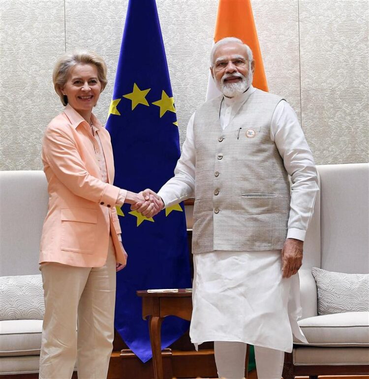 Prime Minister, Shri Narendra Modi holds talk with President of the European Commission, Ursula Von der Leyen in New Delhi