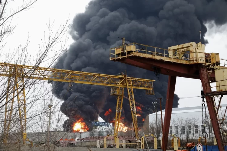 Russian Forces Attack Major Oil Refinery In Central Ukraine