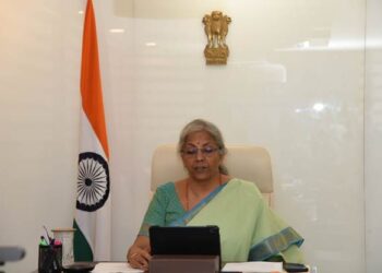 Union Finance Minister Smt. Nirmala Sitharaman attends the 7th Annual Meeting of Board of Governors of Asian Infrastructure Investment Bank through video conference today