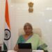 Union Finance Minister Smt. Nirmala Sitharaman attends the 7th Annual Meeting of Board of Governors of Asian Infrastructure Investment Bank through video conference today