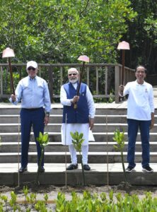 Prime Minister Shri Narendra Modi visits Mangrove forests on the sidelines of G-20 Summit in Bali