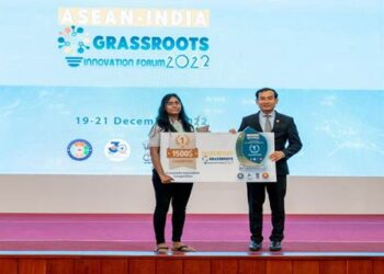 An Innovator from India wins a competition at the 3rd ASEAN India Grassroots Innovation forum in Cambodia