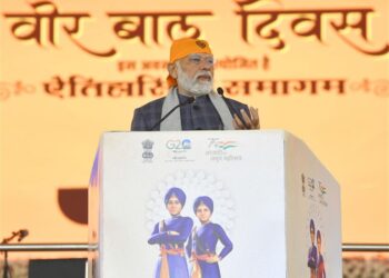 PM participates in historic programme marking ‘Veer Bal Diwas’ at Major Dhyan Chand National Stadium in Delhi