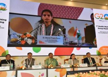 Union Minister of State for Health and Family Welfare, Dr Bharati Pravin Pawar and Union Minister of State for External Affairs, Shri S V Muraleedharan address 1st G20 Health Working Group Meeting at Thiruvananthapuram, Kerala