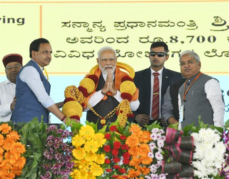 PM lays foundation stone and dedicates various developmental projects in Kodekal, Karnataka