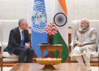 President of the 77th Session of United Nations General Assembly H.E. Mr. Csaba Korosi calls on PM Narendra Modi