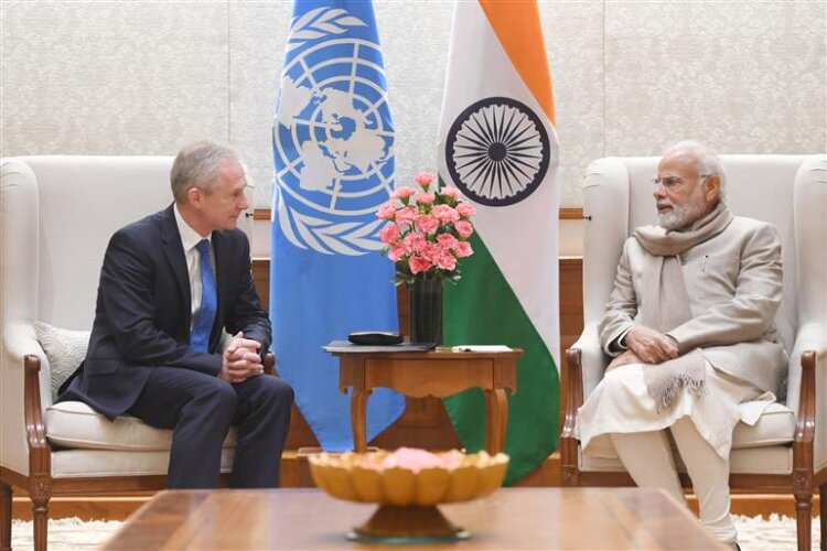 President of the 77th Session of United Nations General Assembly H.E. Mr. Csaba Korosi calls on PM Narendra Modi