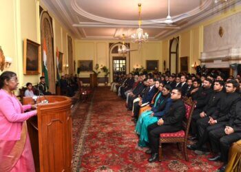 Probationary Officers of Indian Revenue Service (Customs and Indirect Taxes), Indian Civil Accounts Service, Indian Defence Accounts Service, Indian Railway Accounts Service and Indian Post & Telecommunication (Finance & Accounts) Service Call on The President