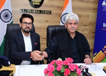 Anurag Singh Thakur along with LG J&K launches 3rd Khelo India Winter Games Mascot, Theme Song and Jersey
