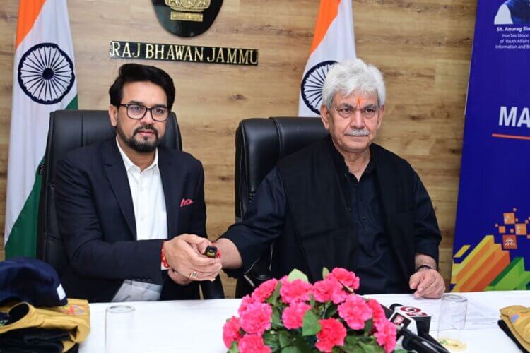 Anurag Singh Thakur along with LG J&K launches 3rd Khelo India Winter Games Mascot, Theme Song and Jersey