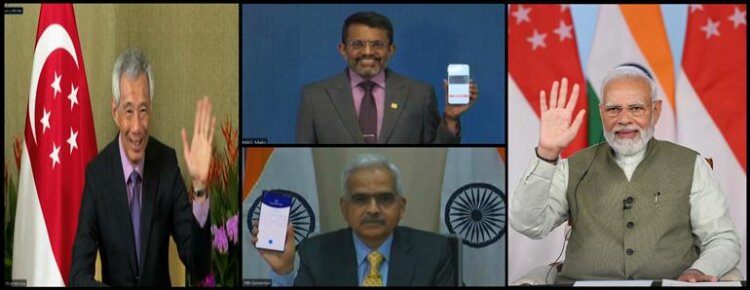 PM Narendra Modi and Prime Minister of Singapore Lee Hsien Loong participate in the Virtual Launch of UPI-PayNow Linkage between India and Singapore