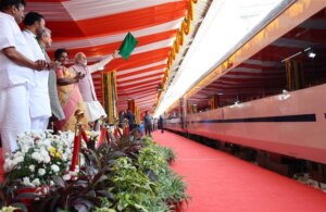 The Prime Minister  flagged off the Secunderabad-Tirupati Vande Bharat Express at Secunderabad Railway Station in Hyderabad. 