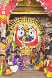 Suna Besha- Lord Jagannath and His Siblings In Golden Attire