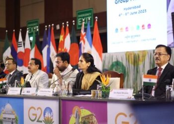 Union Minister of State for Health and Family Welfare, Dr Bharati Pravin Pawar addresses inaugural session of 3rd G20 Health Working Group Meeting at Hyderabad, Telangana
