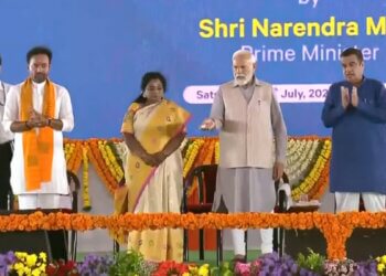 PM lays foundation stone for several infrastructure development projects worth around Rs 6,100 crores in Warangal, Telangana