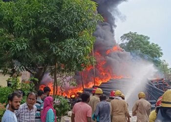 Fire Breaks Out In Factory In Delhi’s Nilothi Village