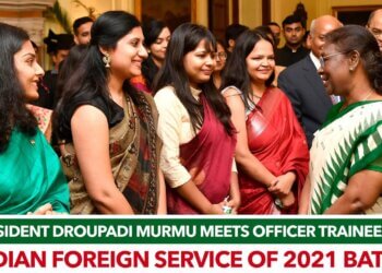 PROBATIONERS OF INDIAN FOREIGN SERVICE CALL ON THE PRESIDENT