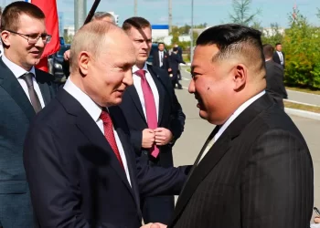 Kim Jong Un and Putin Shake Hands at Russian Spaceport
