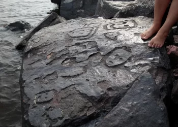 Amazon River Drought Reveals 2,000-Year-Old Human Faces Sculpted In Stone