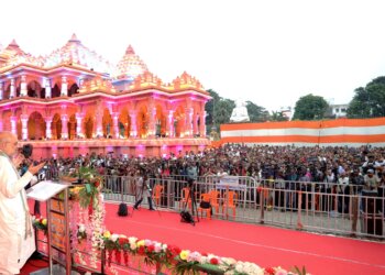 Union Home Minister and Minister of Cooperation Shri Amit Shah today inaugurated a Shri Ram Temple-themed Durga Puja pandal in Sealdah, West Bengal.