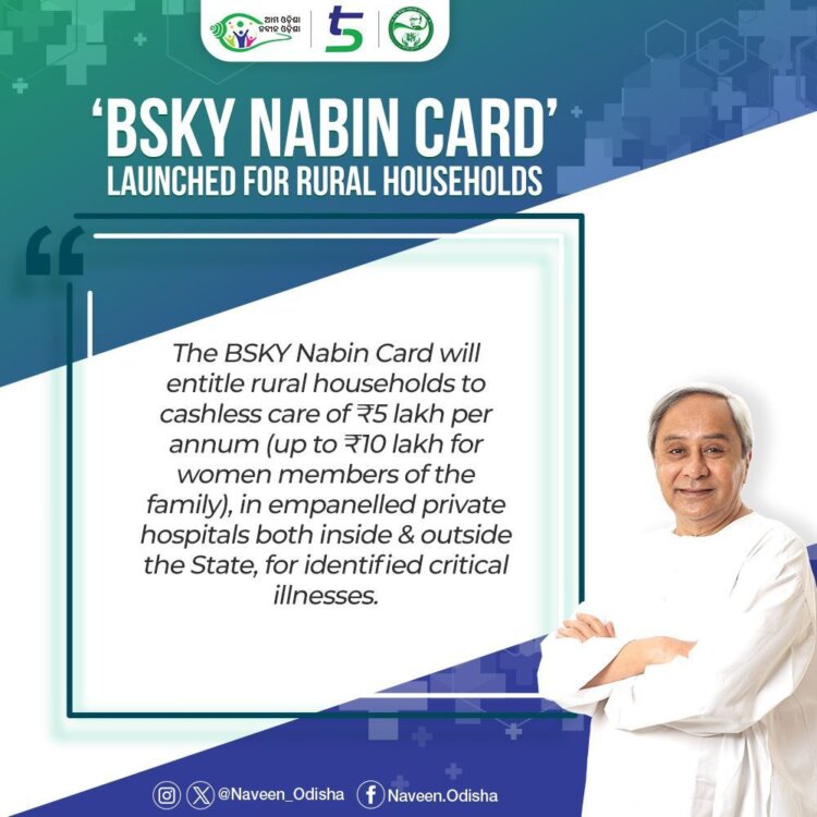 CM Naveen Patnaik Launches BSKY Nabin Card; 1.1 Crore To Receive Free Medical Benefits