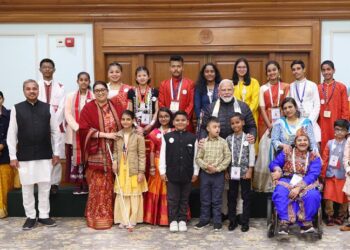 PM interacts with Pradhan Mantri Rashtriya Bal Puraskar awardees