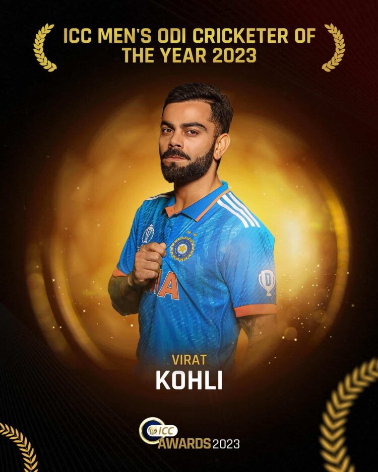Virat Kohli Awarded ICC Men’s ODI Cricketer Of The Year 2023