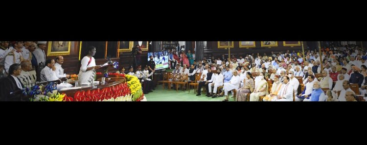 President of India interacts with the members of self help groups at Baljek airport, Tura as well as lays the foundation stone for the new integrated administration complex, Tura