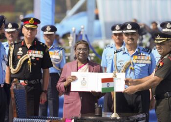 PRESIDENT OF INDIA PRESENTS PRESIDENT’S STANDARD AND PRESIDENT’S COLOURS TO FOUR UNITS OF INDIAN AIR FORCE