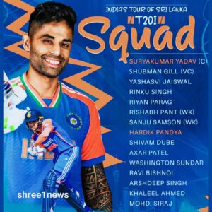 India-T20I squad for SL tour