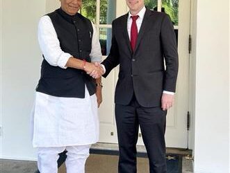Raksha Mantri Shri Rajnath Singh meets US National Security Advisor Mr Jake Sullivan in Washington DC