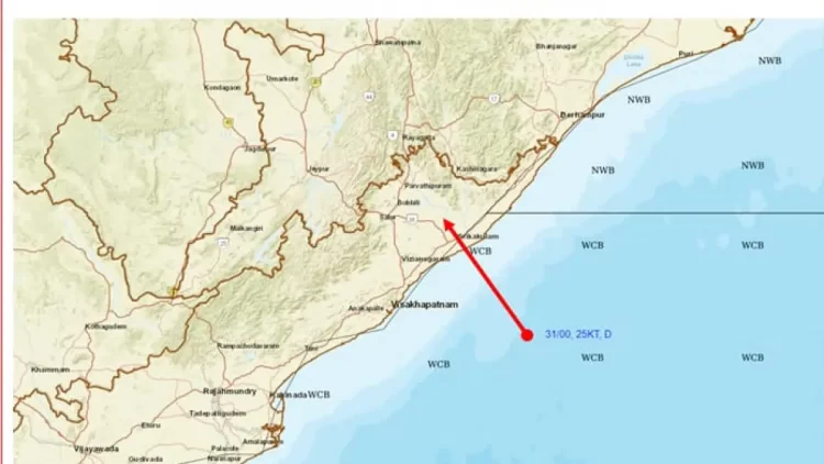 Depression Over BoB Crosses North Andhra Pradesh And South Odisha Coast