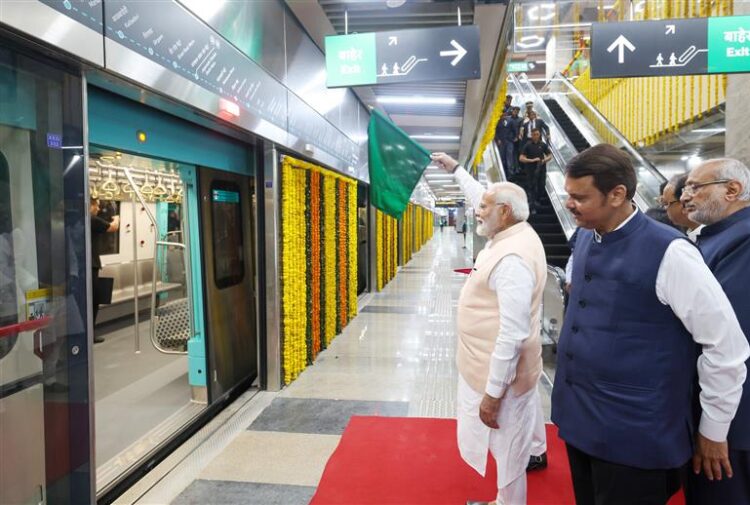 PM Modi flags off Mumbai’s first underground Metro line, takes a ride