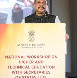 Shri Dharmendra Pradhan inaugurates National Workshop on Higher and Technical Education with Secretaries of States/UTs