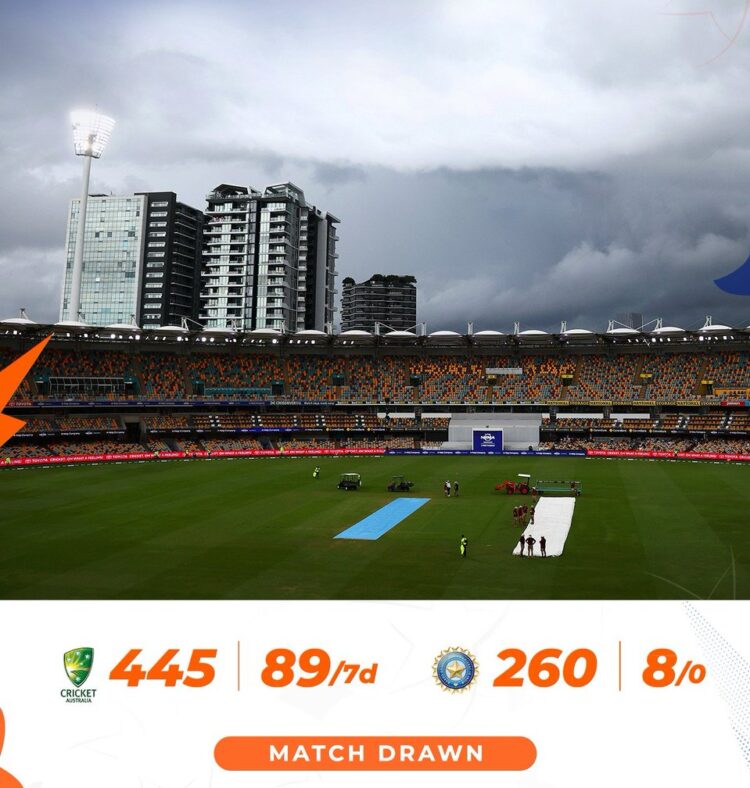 India vs Australia 3rd Test: Gabba Test ends in a draw after rain plays spoilsport on Day 5