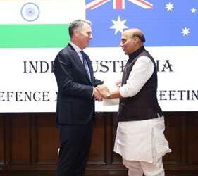 Raksha Mantri holds bilateral meeting with Australian Deputy PM & Defence Minister in New Delhi