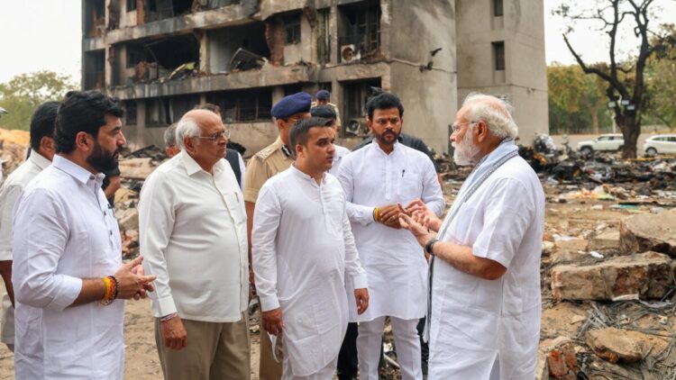 PM Narendra Modi visits Ahmedabad air crash site