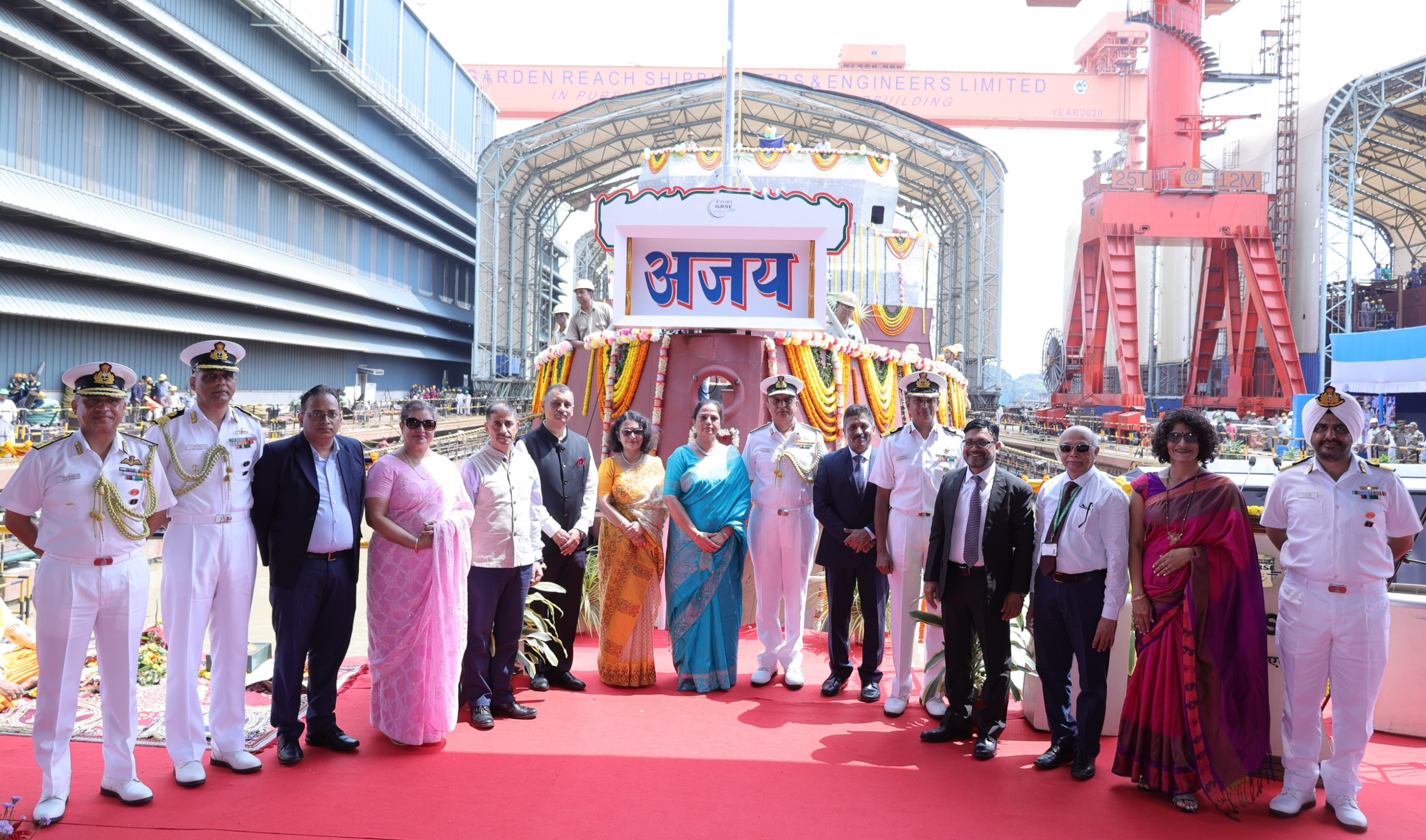 LAUNCH OF YARD 3034 (AJAY), LAST SHIP OF ASW SWC (GRSE) PROJECT