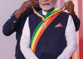 Prime Minister Narendra Modi receives the National Honour of Ghana