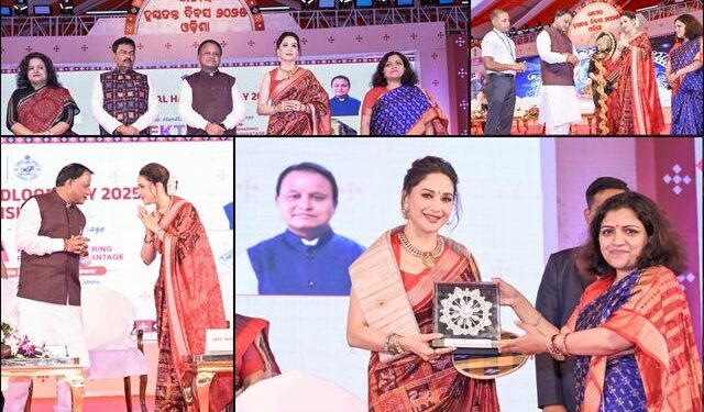 National Handloom Day: Madhuri Dixit Graces The Occassion In Bhubaneswar