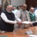 NDA Nominee CP Radhakrishnan Files Nomination For VP Election, PM Modi Accompanies Him