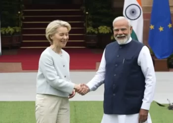 PM Narendra Modi holds a joint telephone call with President of the European Council Antonio Costa and President of the European Commission Ursula von der Leyen