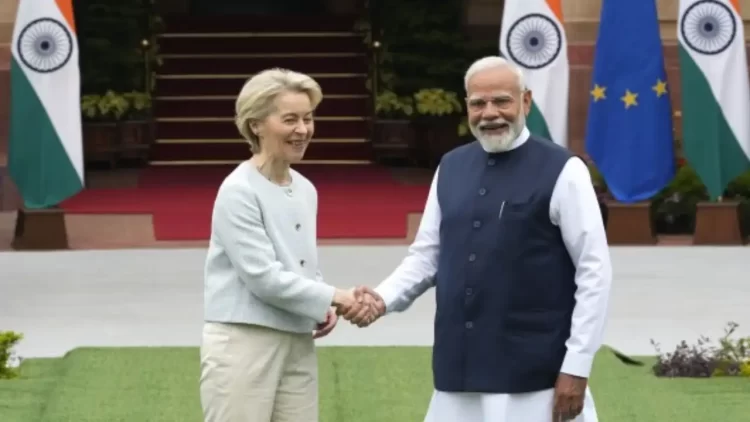 PM Narendra Modi holds a joint telephone call with President of the European Council Antonio Costa and President of the European Commission Ursula von der Leyen