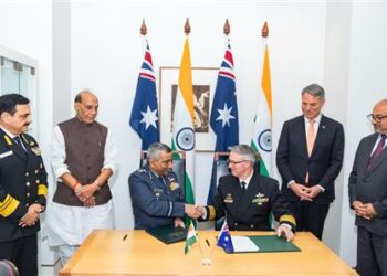 Raksha Mantri Shri Rajnath Singh addresses the maiden India-Australia Defence Industry Business Round Table in Sydney